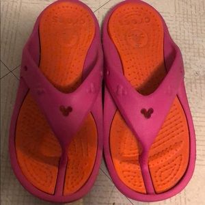 Disney crocs flip flops women’s size 8